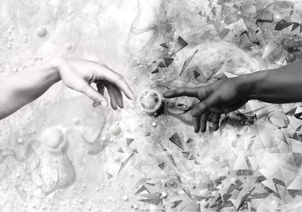 Flizelin fotótapéta Kéz bolygó geometria Modernitás 368x254 +ragasztó