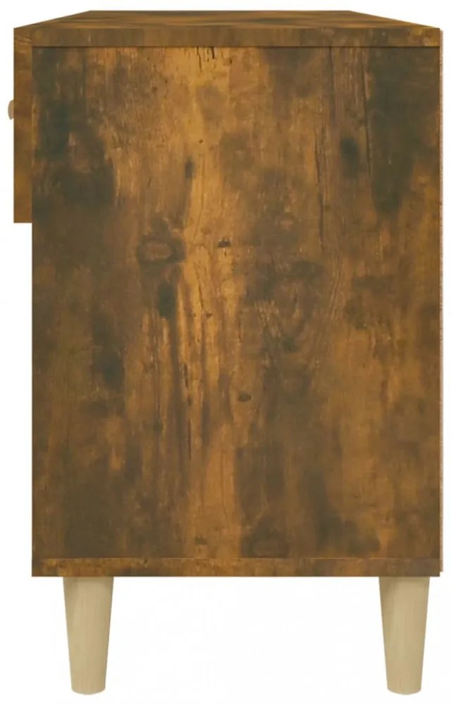füstös tölgyszínű szerelt fa cipősszekrény 102 x 35 x 55 cm