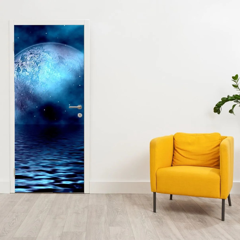 Fotótapéta ajtóra - Hold a tenger felett (95x205cm)
