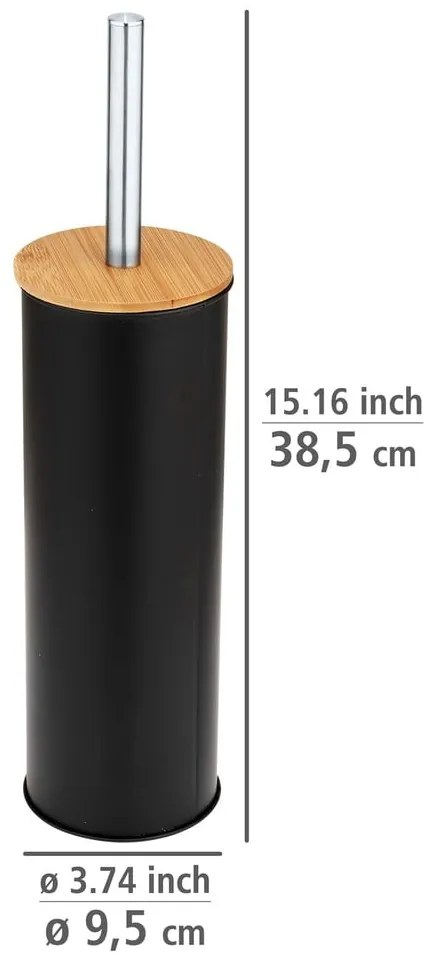 Fekete acél WC-kefe Tortona – Wenko