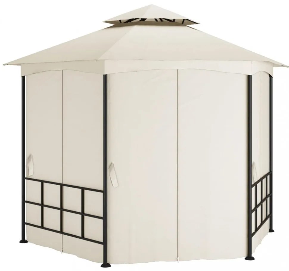 krémszínű pavilon oldalfalakkal 3,1 x 2,7 m
