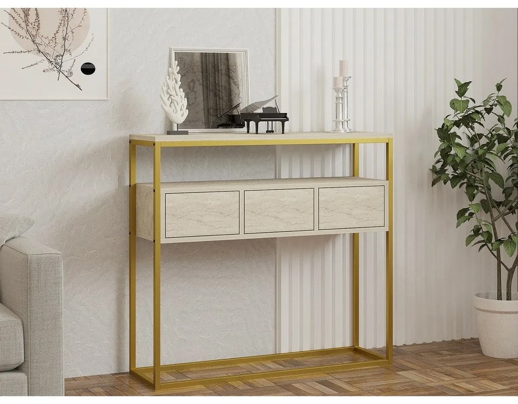 Guarda Travertine and Gold kisasztal