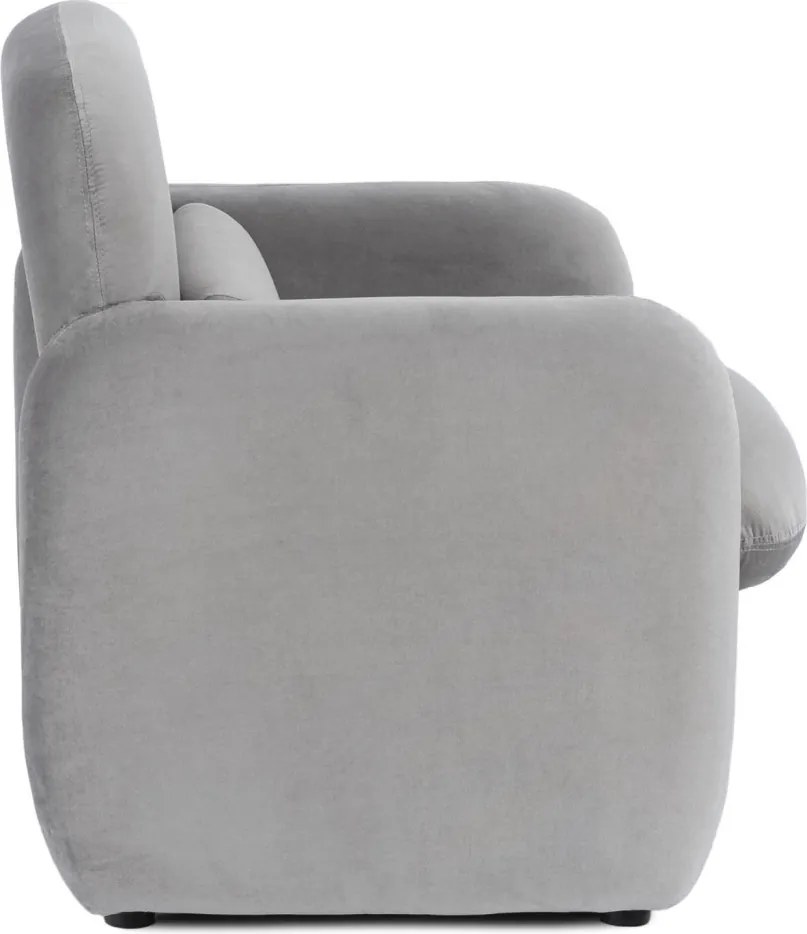 Pihenőfotel szürke színben, bársony kárpittal TOGO