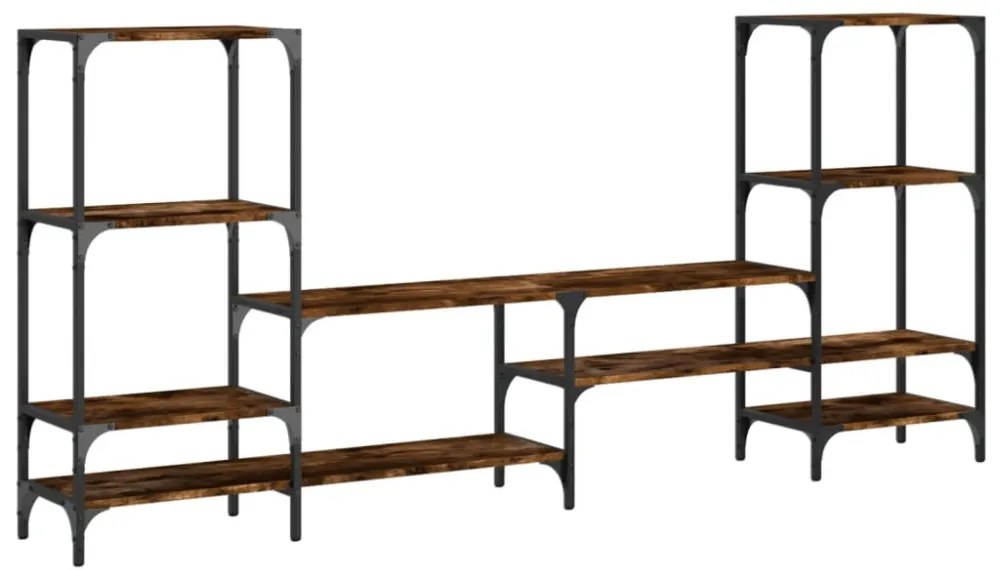 füstös tölgy színű szerelt fa TV-szekrény 206,5 x 28,5 x 95 cm
