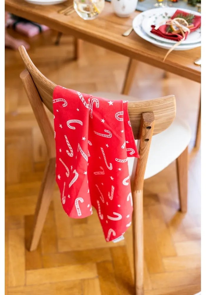 Pamut konyharuha szett karácsonyi mintával, 4 db-os 50x70 cm Candy Cane – Catherine Lansfield