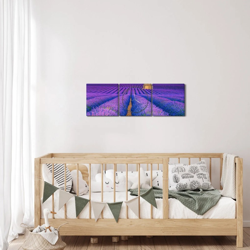 Kép - Levendula mező (órával) (90x30 cm)