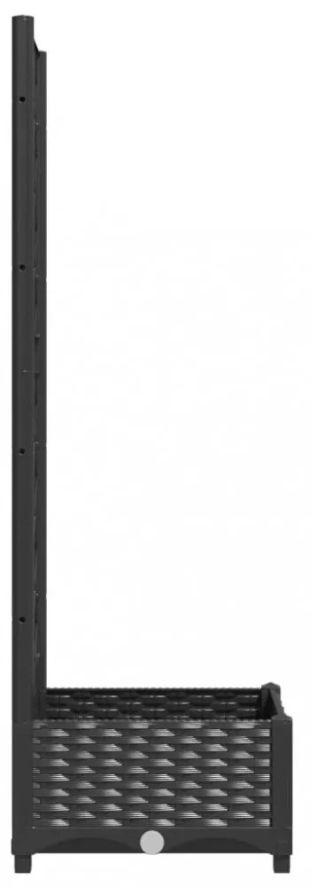 fekete kerti virágláda ráccsal 40 x 40 x 121,5 cm PP