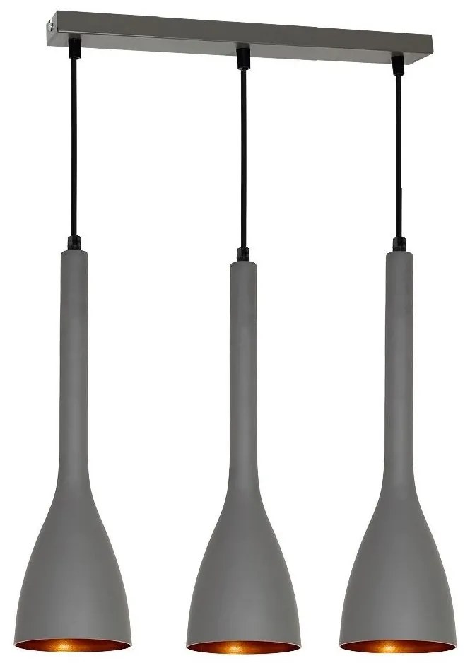 Csillár zsinóron ALUMI 3xE27/60W/230V