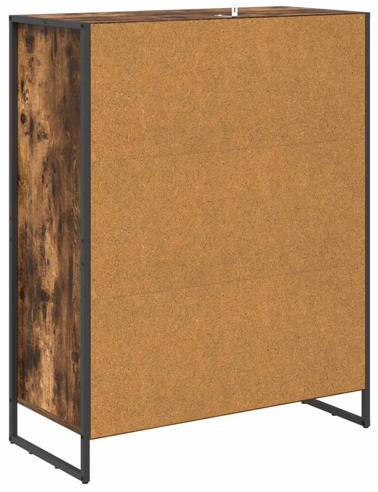 Cipőszekrény tárolóval Füstös tölgy 79 x 36 x 100 cm Faanyag