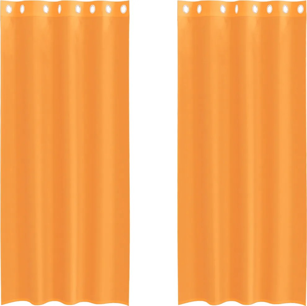 vidaXL 2 db narancssárga fátyolfüggönyök rojtokkal 140x245 cm