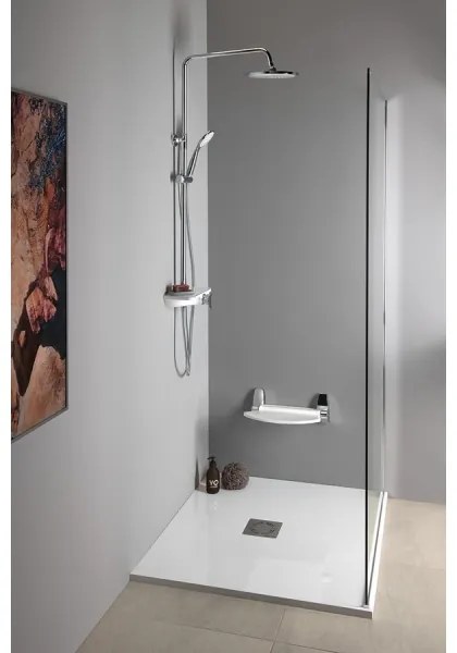 Aqualine - Csaptelepes zuhanyszett, fényes króm/fehér