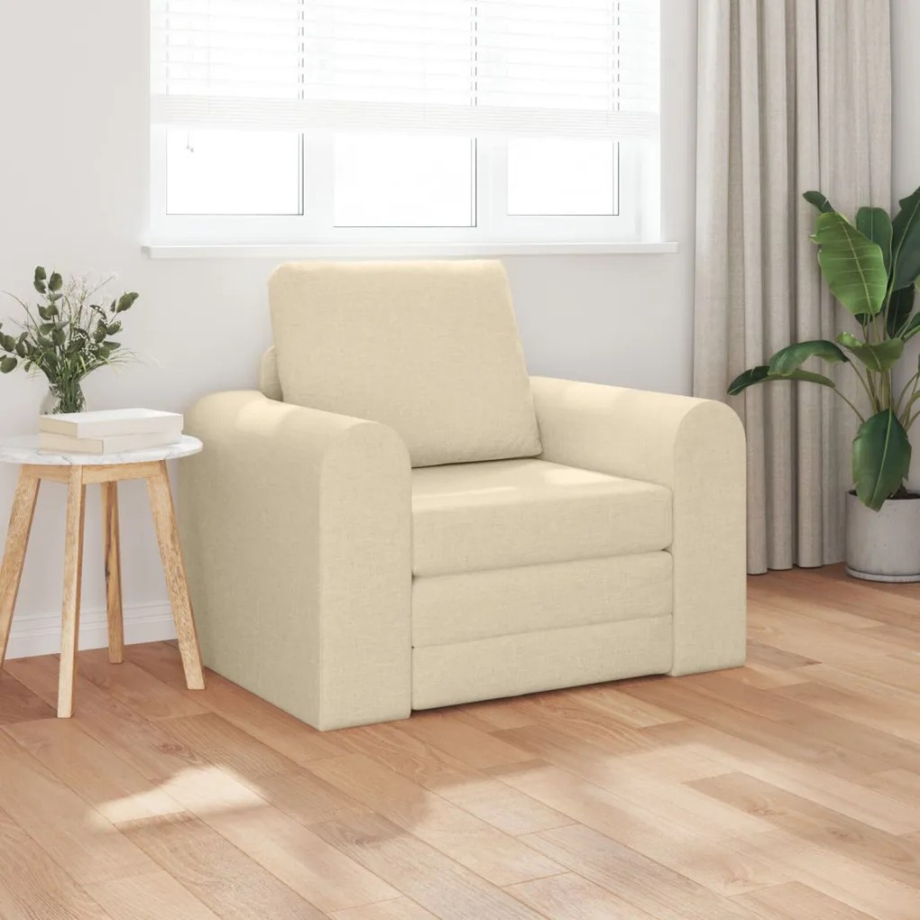 Floor Sofa Bed 2 az 1-ben Krém 98x71x83 cm Szövet