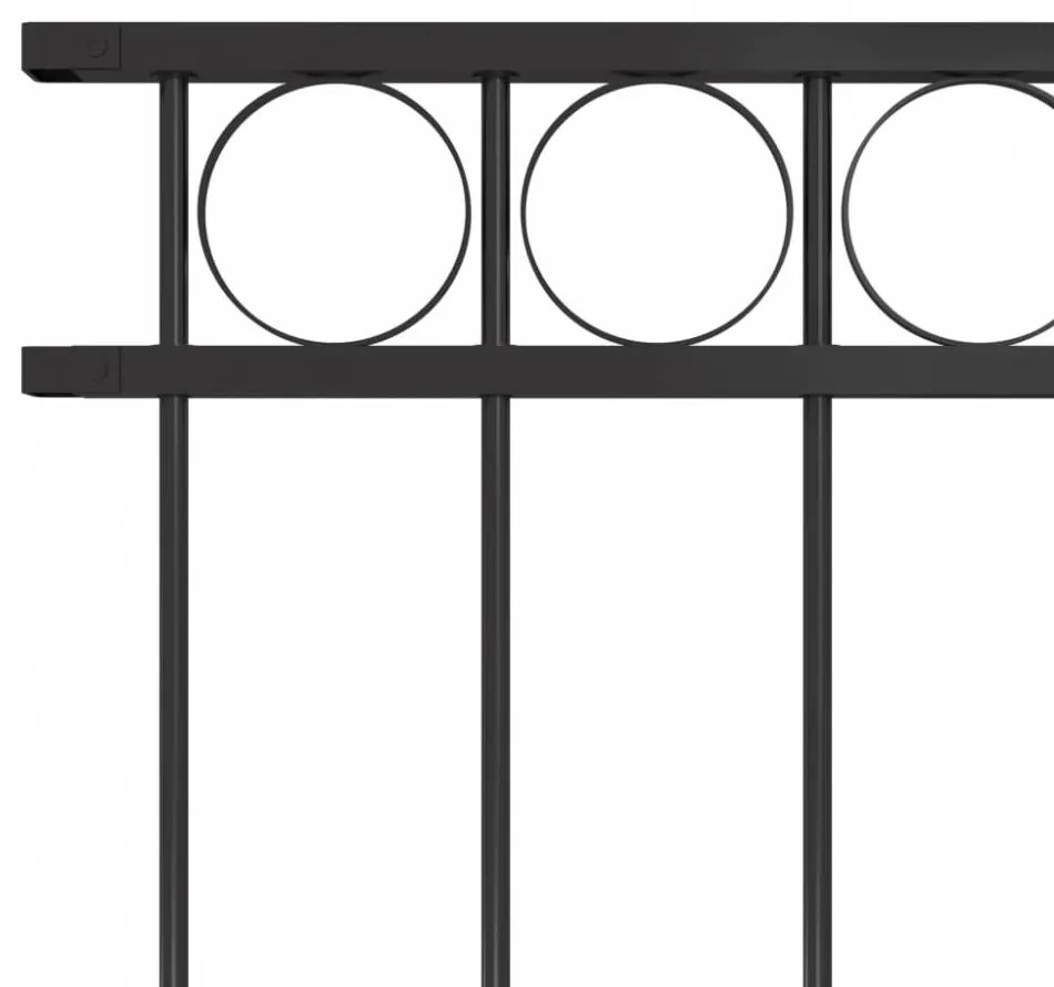 Fekete acél kerítéspanel 1,7 x 1,2 m