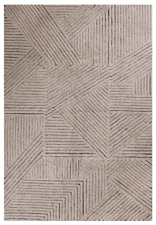 Világosbarna mosható kézi szövésű gyapjú szőnyeg 170x240 cm Golden Coffee – Lorena Canals