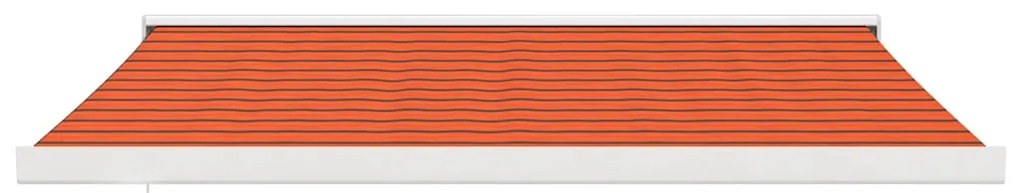 narancs-barna szövet és alumínium behúzható napellenző 3,5x2,5m