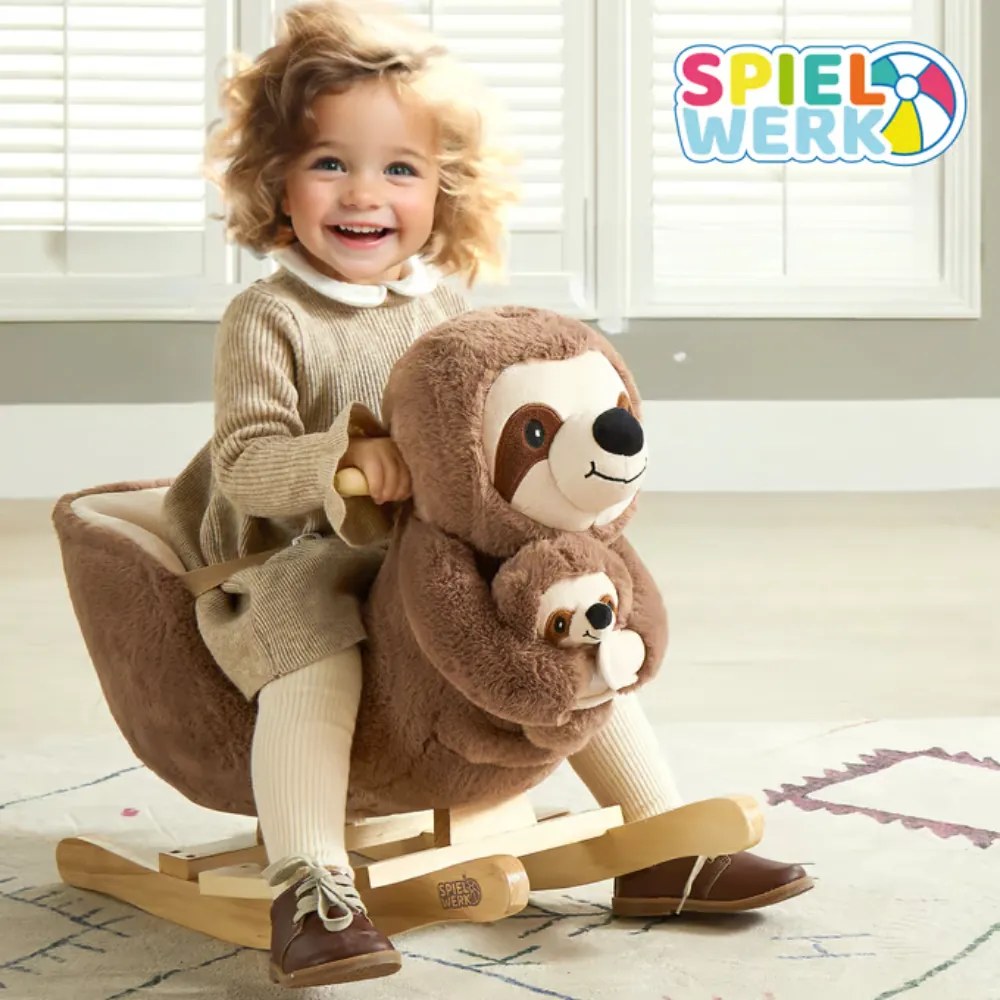 Hintázó nyugágy biztonsági övvel, barna Spielwerk