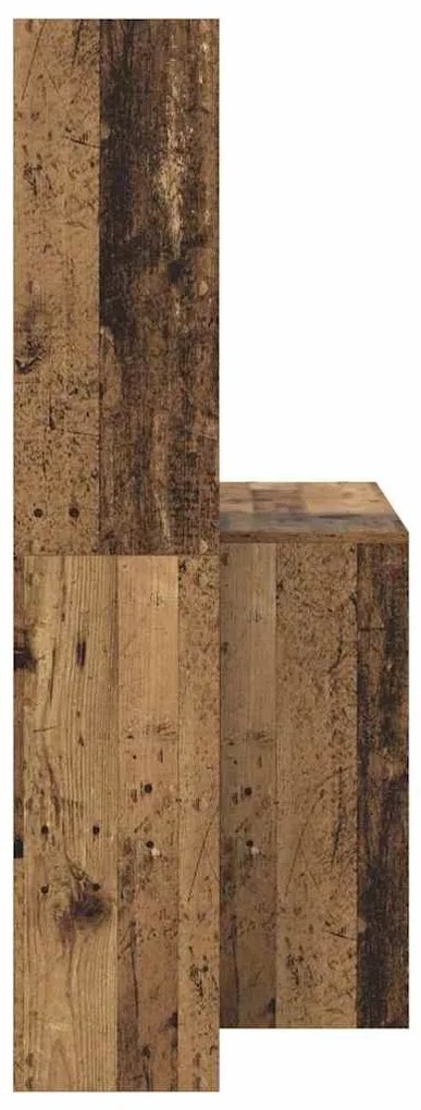 Asztal polcokkal tárolóval Régi fa 138.5 x 55 x 143 cm Faanyag