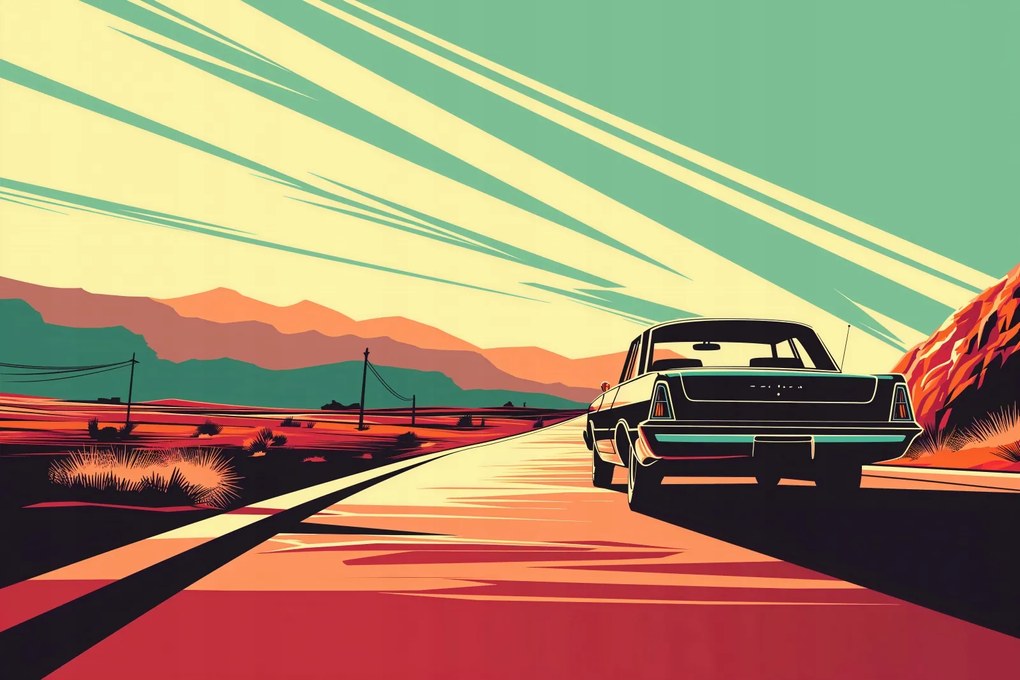 Poszter 60x40cm Út a sivatagon át