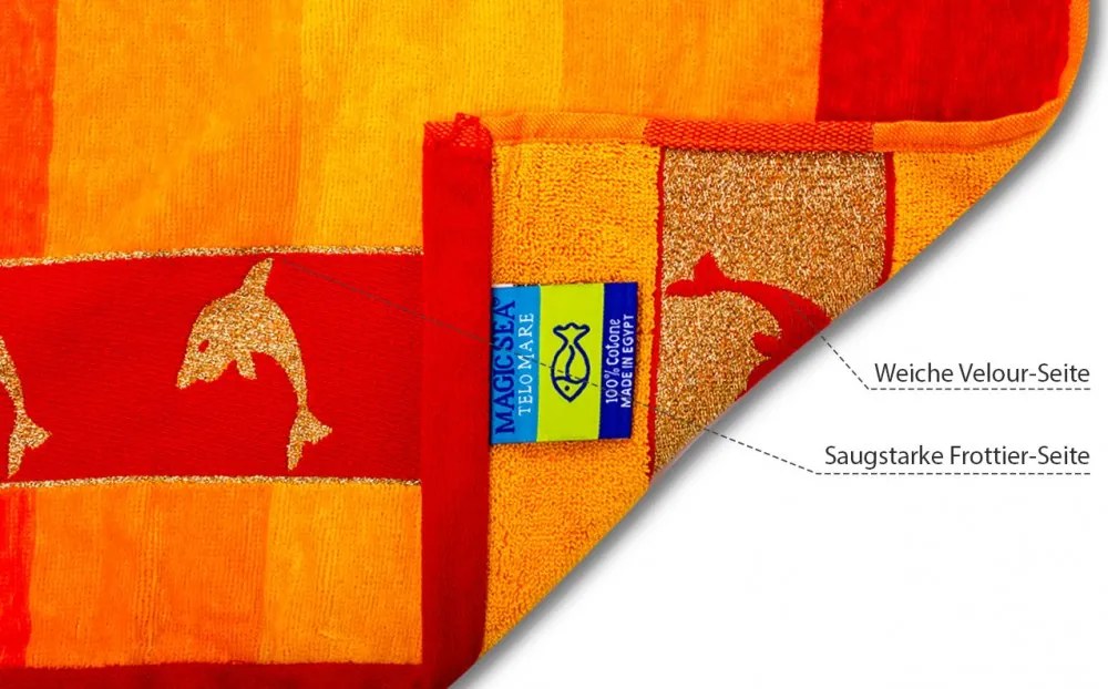 Delfin narancs strandtörölköző