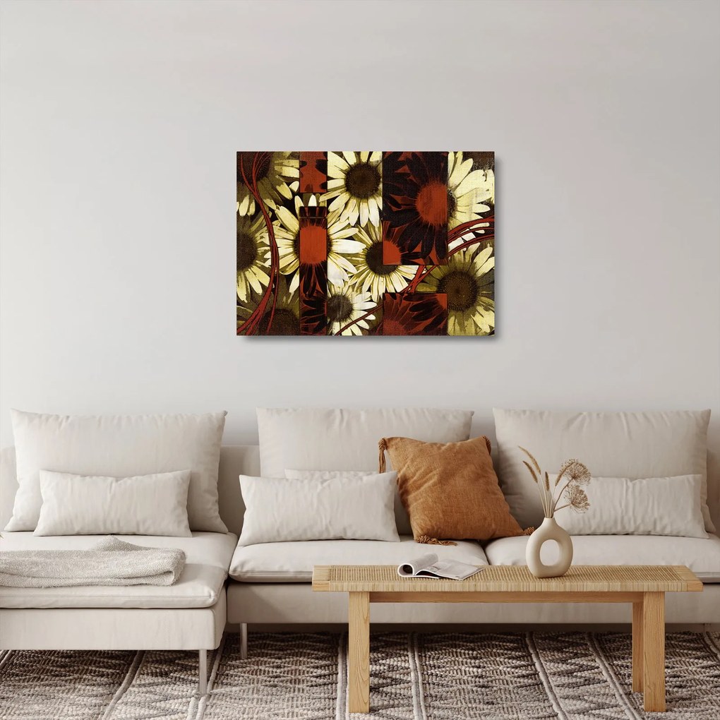 Virágok képe (üvegen) (70x50 cm)
