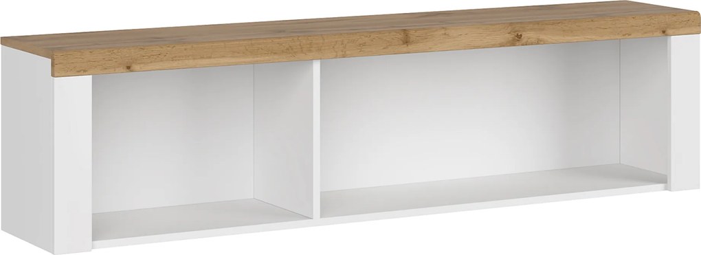 Fali polc 160, fehér/wotan tölgy, VILGO