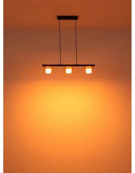 Globo 16055-3HG - LED Csillár zsinóron HIGGINS 3xGX53/6W/230V füstös/barna