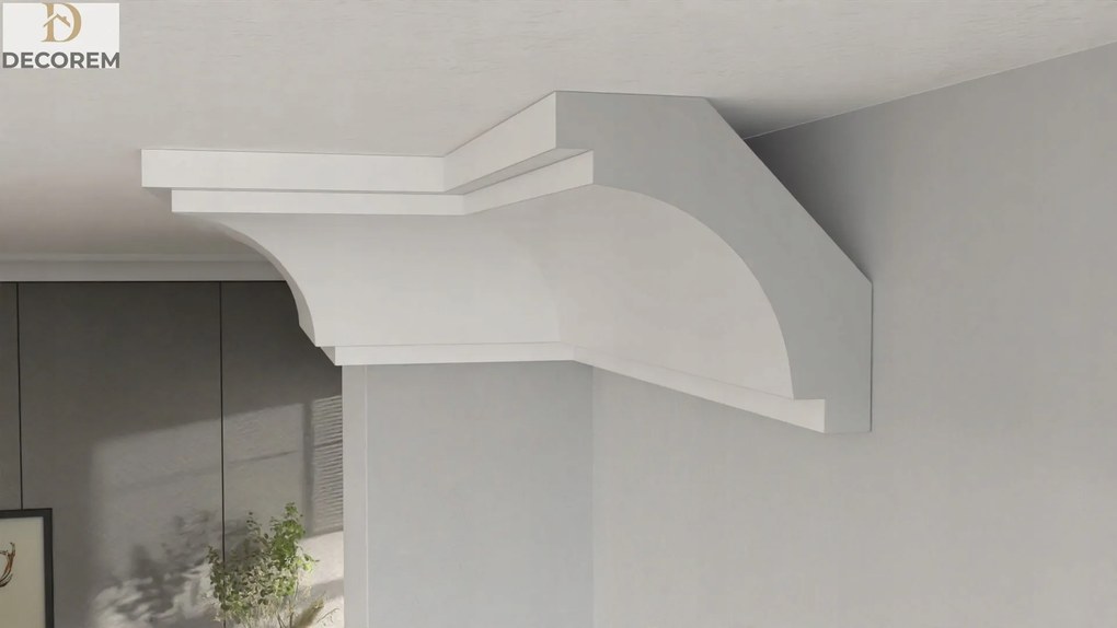 Mennyezeti díszléc DLP43 6cm x 6cm párkány stukkó Xps Decorem