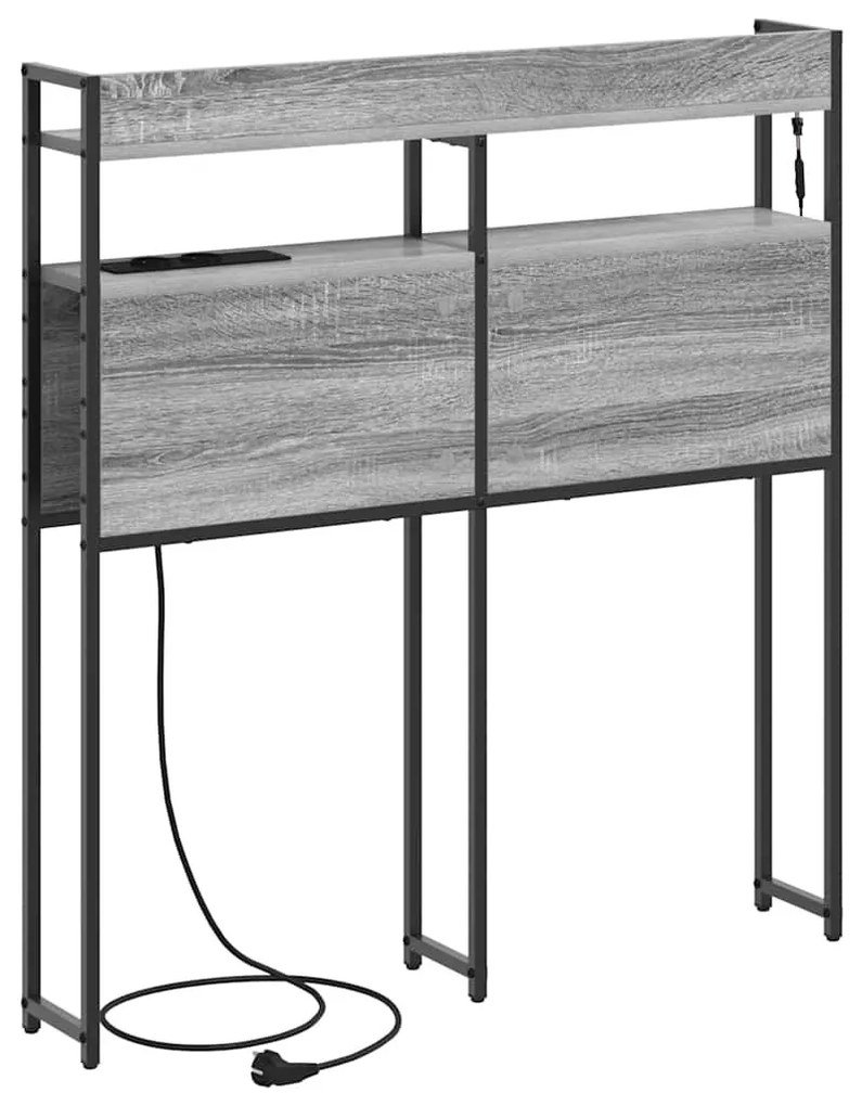 Fejtámla LED -es lámpákkal Szürke sonoma 100 cm Faanyag