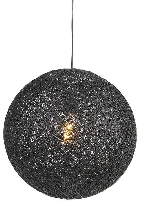 Design függőlámpa fekete gömb 45 cm - Corda