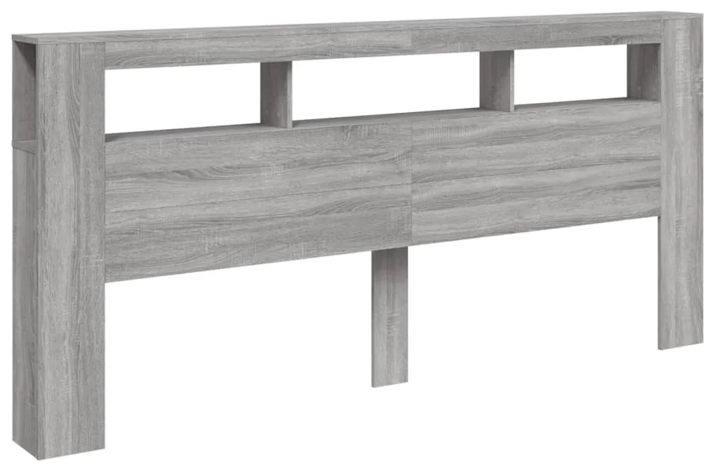 szürke sonoma szerelt fa LED-es fejtámla 220 x 18,5 x 103,5 cm