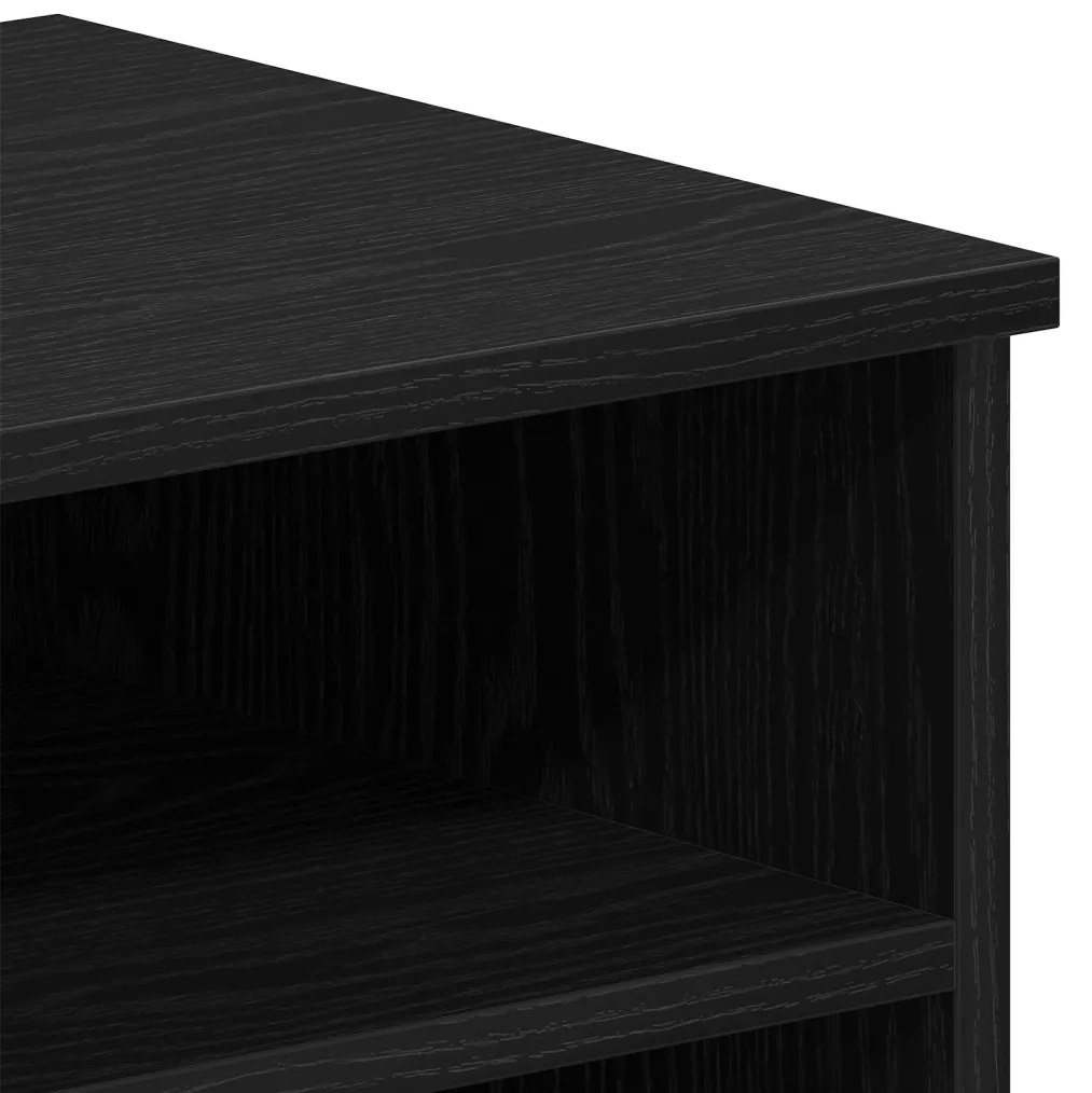 TV Szekrény 2 db Fekete Tölgy 80x35x36,5 cm Feltárt Fa