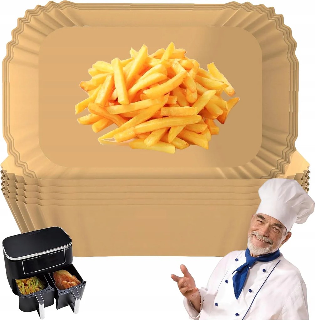 Sütőpapír Betét Airfryer Kétrekeszes Olajsütőhöz 255DB