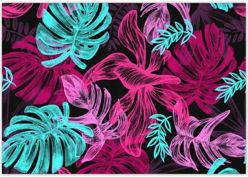 Monstera poszter 100x70 Levelek színben