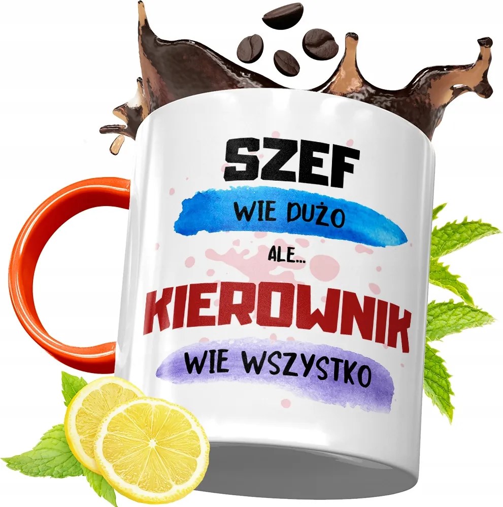 Narancssárga Bögre A Vezetőnek Ajándék fényképes nyomtatással