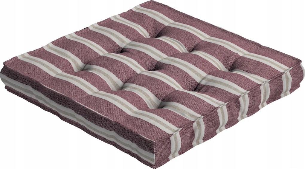 Kuba székpárna 40x6 piros-bézs csíkos