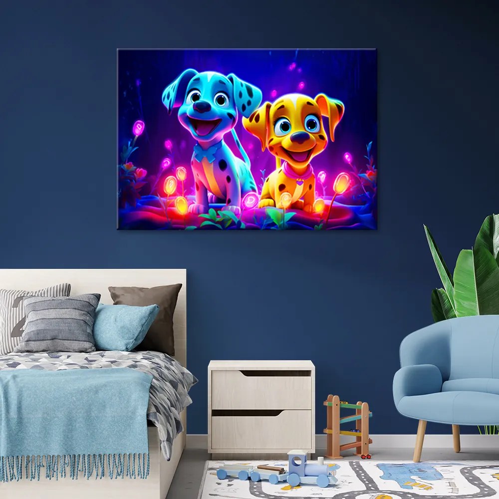 Gario Vászonkép Aranyos kiskutyák Méret: 100 x 70 cm