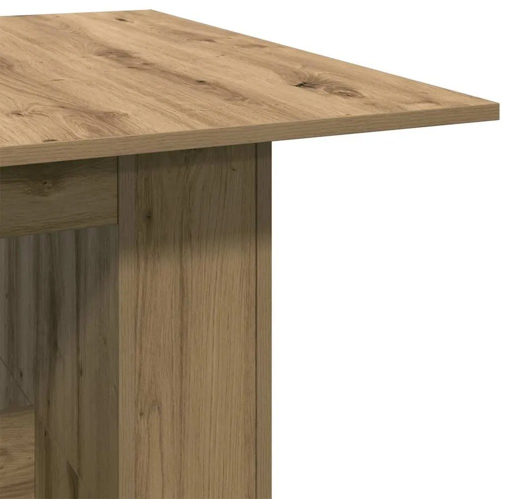 kézműves tölgy színű szerelt fa étkezőasztal 180x90x76 cm