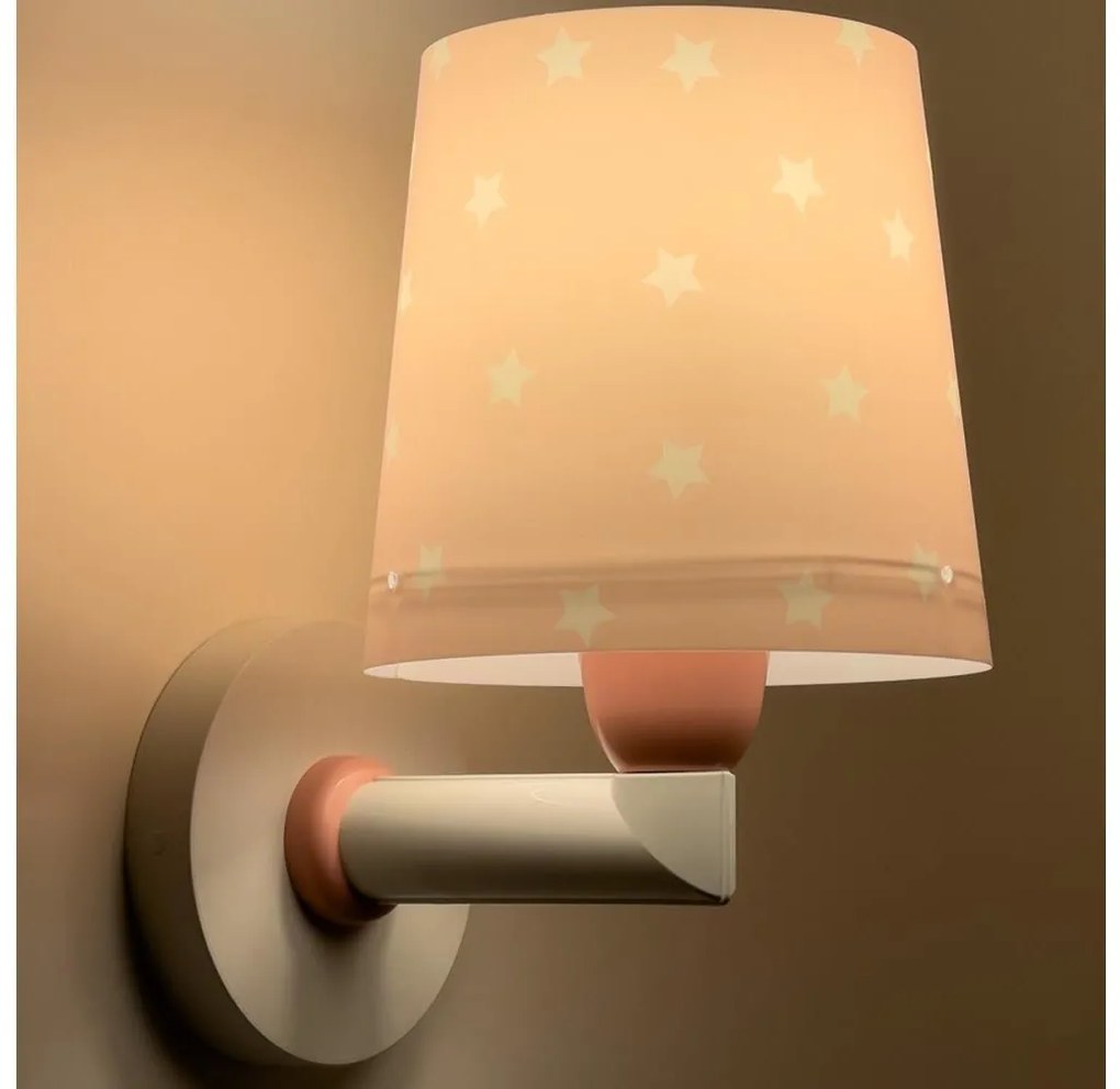 Dalber 82219S - Gyermek fali lámpa STAR LIGHT 1xE27/60W/230V rózsaszín