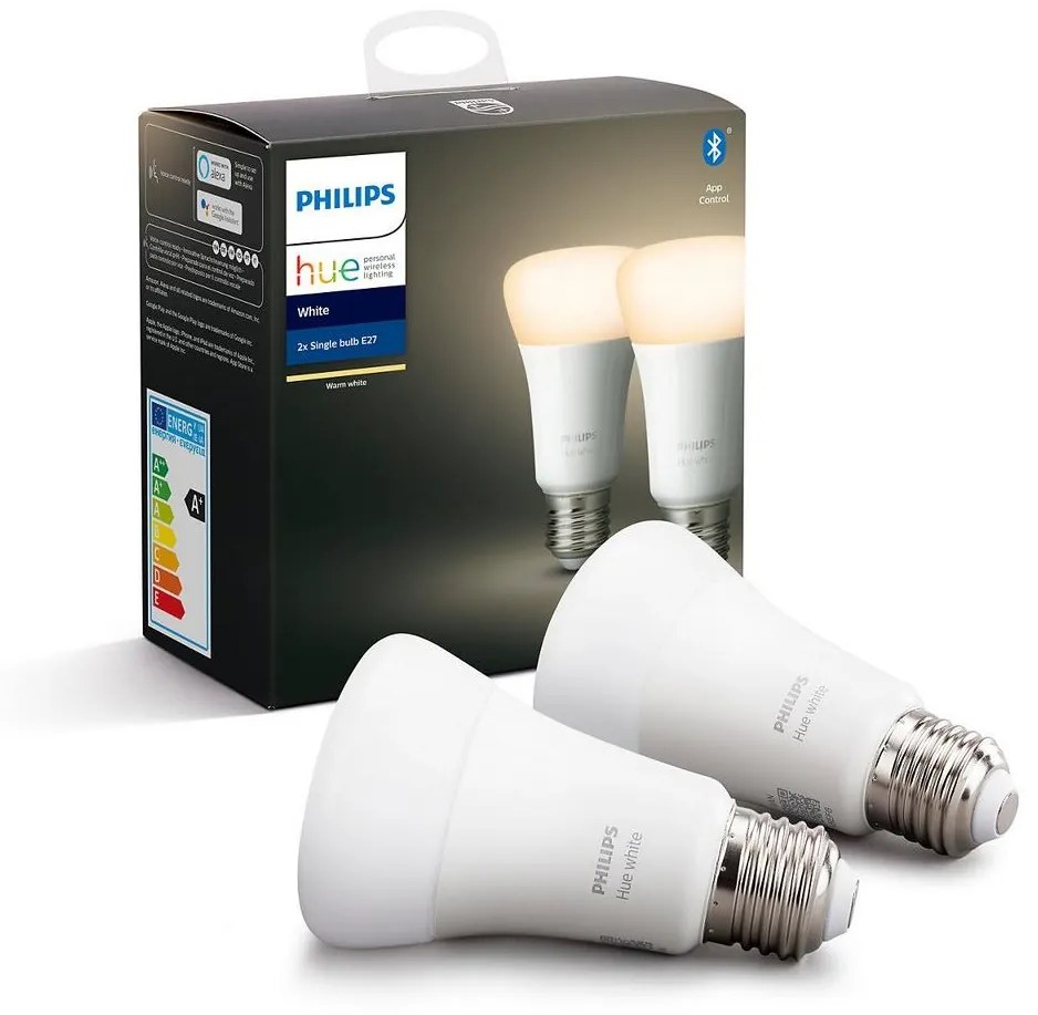 KÉSZLET 2x LED Dimmelhető izzó Philips Hue WHITE E27/9W/230V 2700K