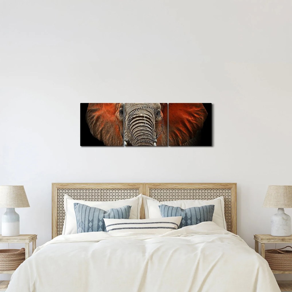 Kép - Elefántok Tsavóval (órával) (90x30 cm)