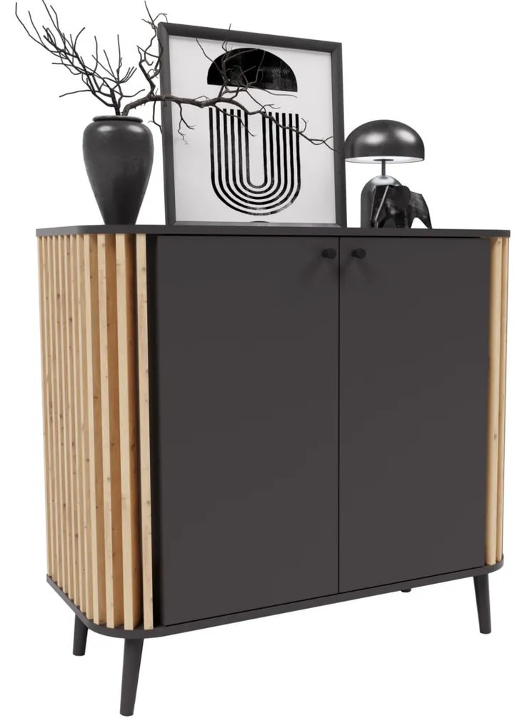 Pure 2 ajtós komód kézműves tölgy/szürke