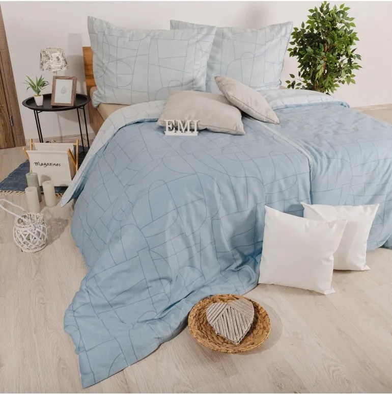 EMI Velur kék pamutszatén ágyneműhuzat