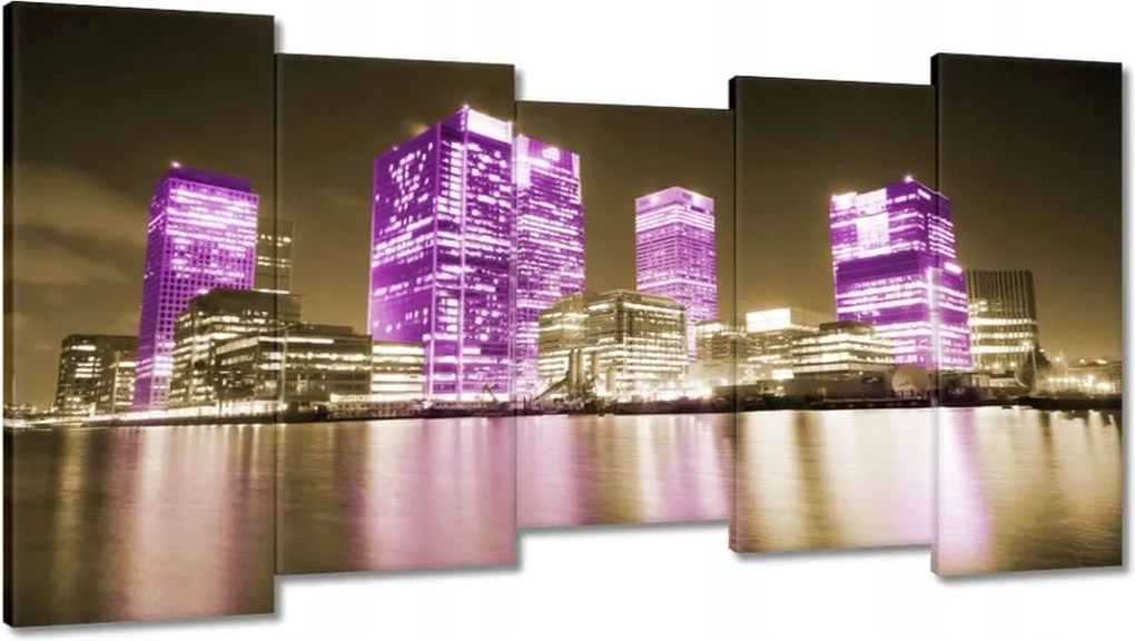 Vászonkép 150x80 Anglia lila felhőkarcolói