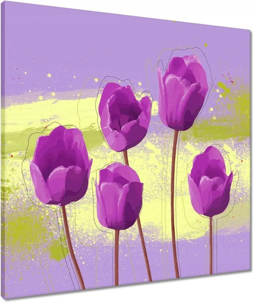 Vászonkép 60x60 Virágos lila Virágok