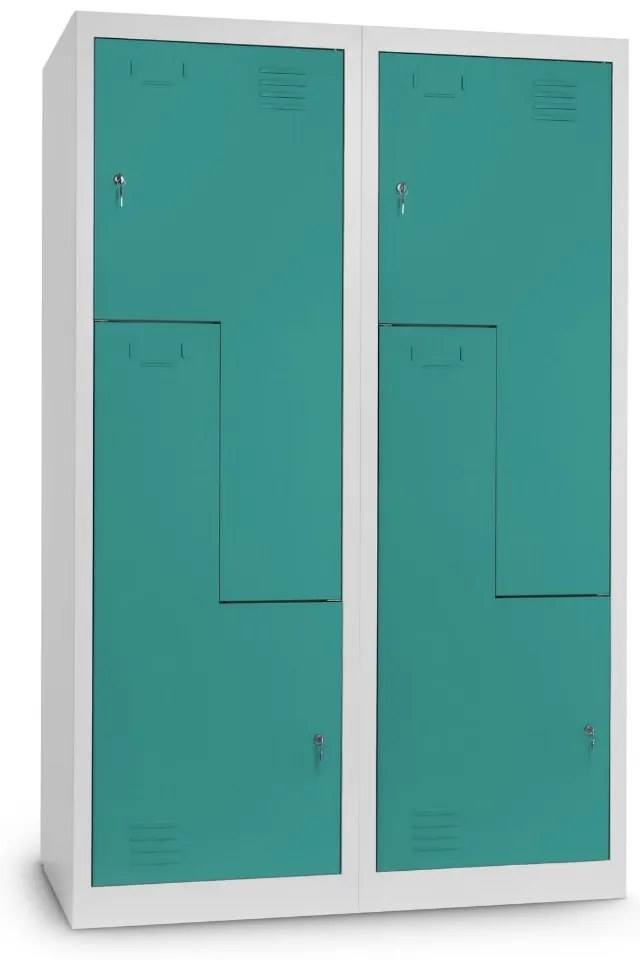 Fém szekrény Z, 120 x 50 x 180 cm, hengerzár, zöld - ral 6033