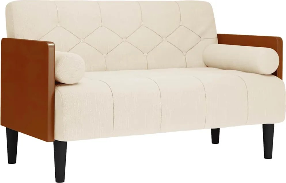 vidaXL vászonból loveseat kanapé párnákkal 110 cm