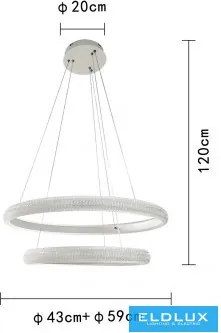 UNIVERSO Függeszték 51w 4080lm 3000k IP20 fehér ∅590x1200mm