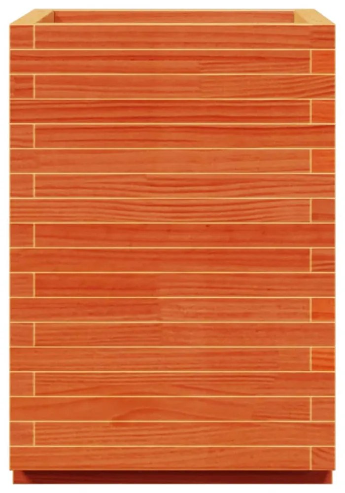 viaszbarna tömör fenyőfa kerti virágláda 50 x 50 x 72,5 cm