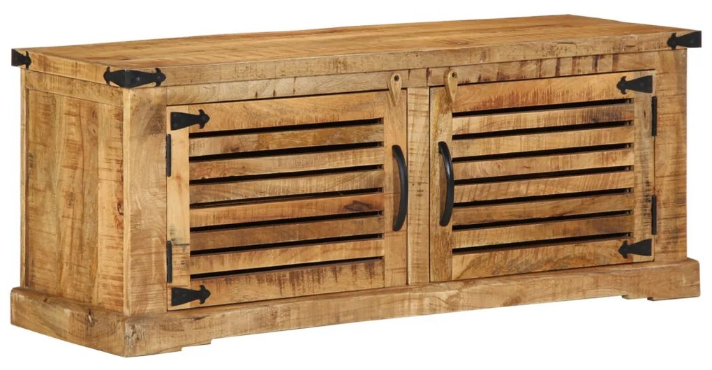 Cipőpad 110x38x45 cm Tömör Fa Rusztikus Mangó