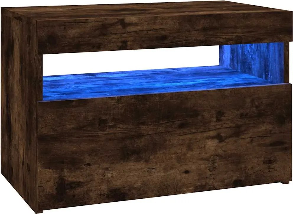 vidaXL füstös tölgy színű TV-szekrény LED-világítással 60 x 35 x 40 cm